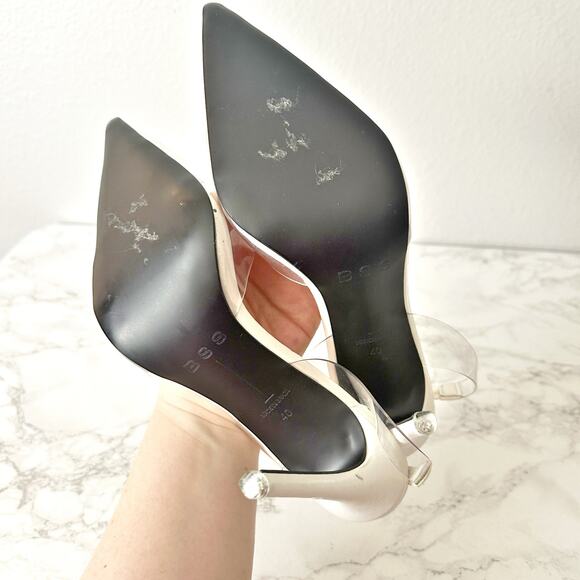 BSS Millie Transparent Clear White Stiletto Slingback Heels Women’s EU Size 40 - Picture 10 of 12